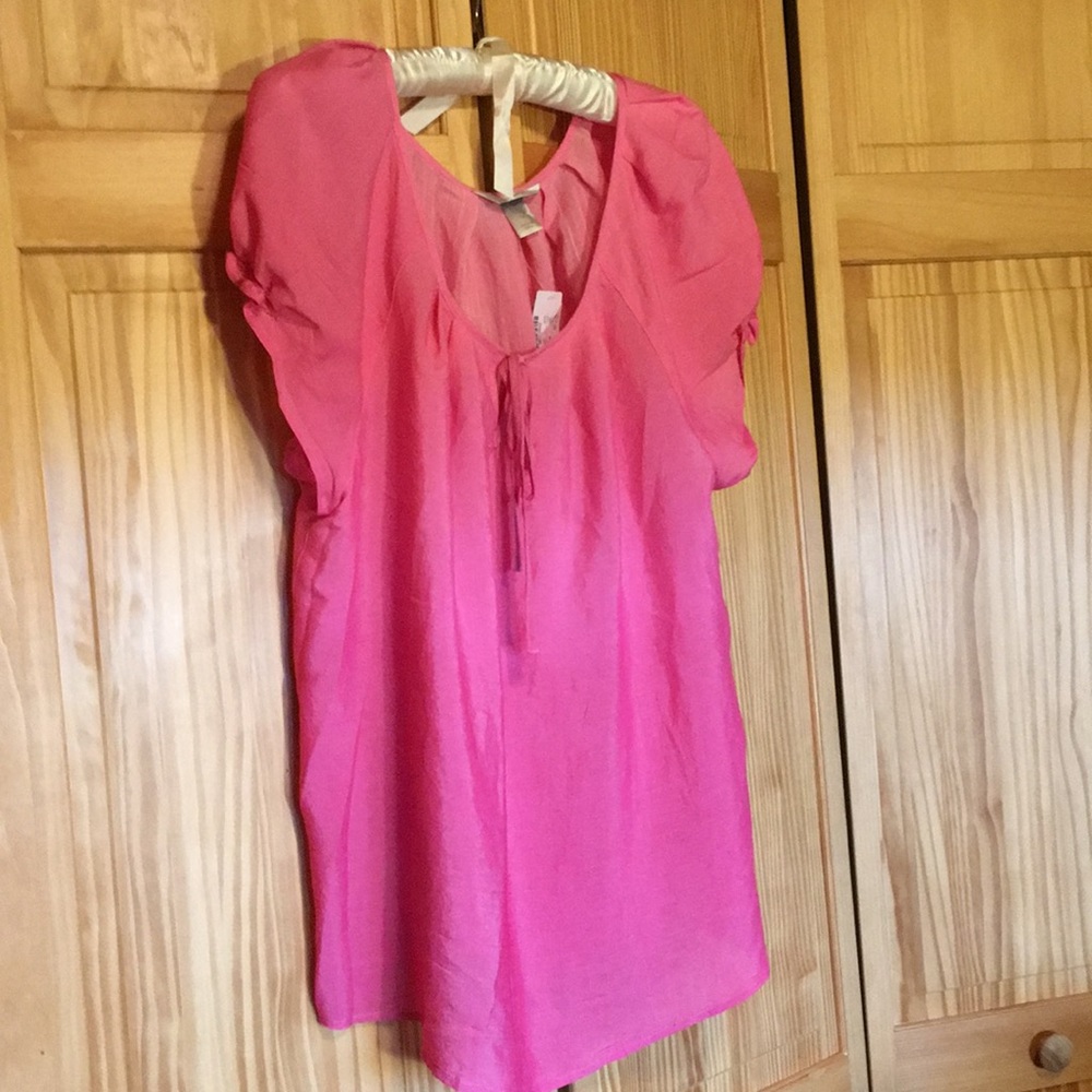 Pink round neck blouse